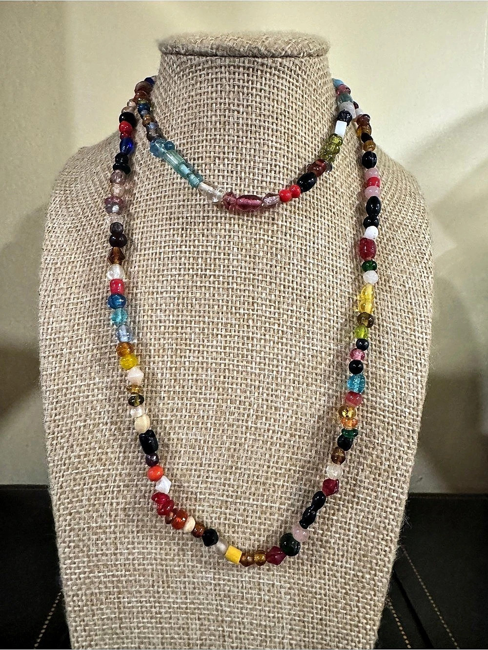Vintage Multicolor Beaded Statement Necklace Like New